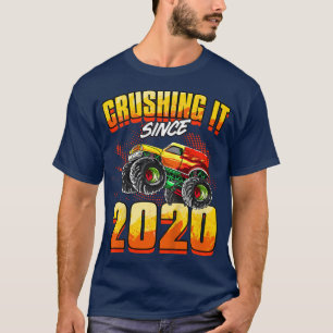 Kids Monster Truck Crushing It Since 2020 Kids Bir T-Shirt