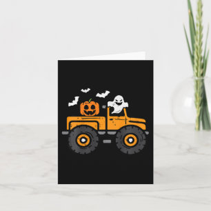 Kids Monster Truck Ghost Pumpkin Halloween Costume Card