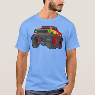 Kids Monster Truck Giant Vehicle Show Car Flames A T-Shirt