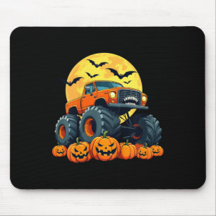 Kids Monster Truck Halloween Pumpkin Jack O Lanter Mouse Pad