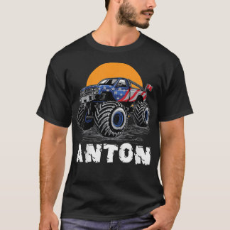 Kids Monster Truck Name Anton Car Gift  T-Shirt