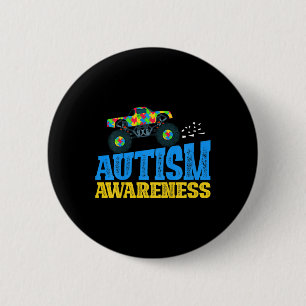 Kids Monster Truck Puzzle Piece Autism Awareness B 6 Cm Round Badge