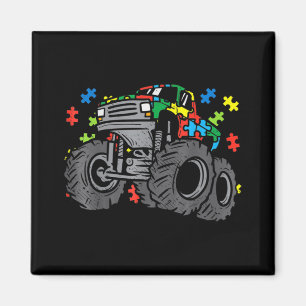 Kids Monster Truck Puzzles Cute Kids Autism Awaren Magnet