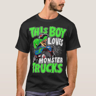 Kids Monster Truck Toddler Boys This Boy Loves Mon T-Shirt