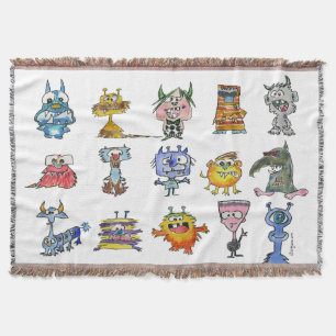 Kids Monsters Throw Blanket