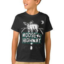 Kids Moose on a Highway Shirt (Black)