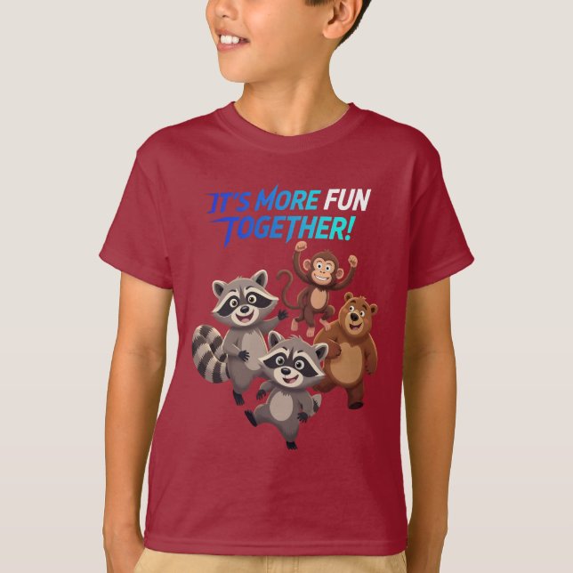 Kids More Fun Together Animals T-Shirt (Front)