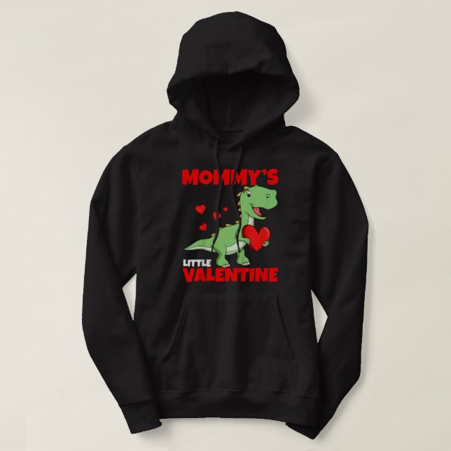 Kids Mother Valentines Day Mummy's Little Valentin Hoodie (Design Front)