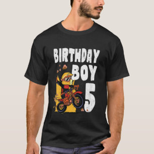 Kids Motocross 5th Birthday Boy BMX 5 Year Old Dir T-Shirt