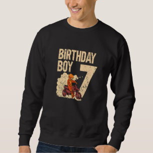 Kids Motocross 7th Birthday Party Mx 7 Year Old Di Sweatshirt