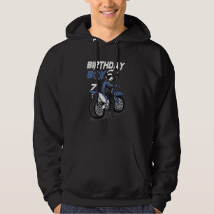 Kids Motorcross Dirty Bike 7th Birthday Boy Party Hoodie