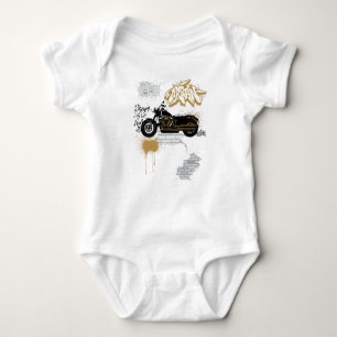 Kids Motorcycle graffiti white t-shirt  Baby Bodysuit