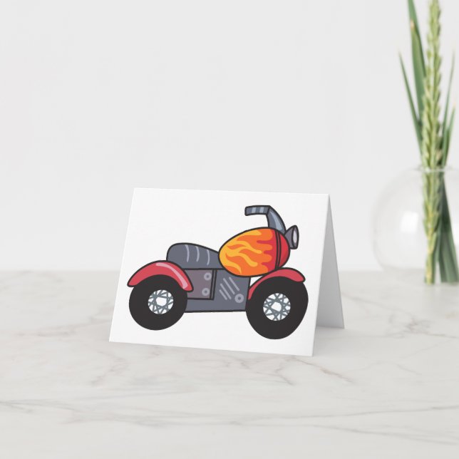 Kids Motorcycle Thank You Card (Front)