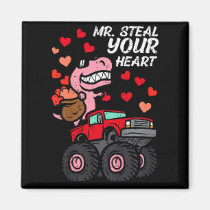 Kids Mr Steal Your Heart Monster Truck Valentines Magnet