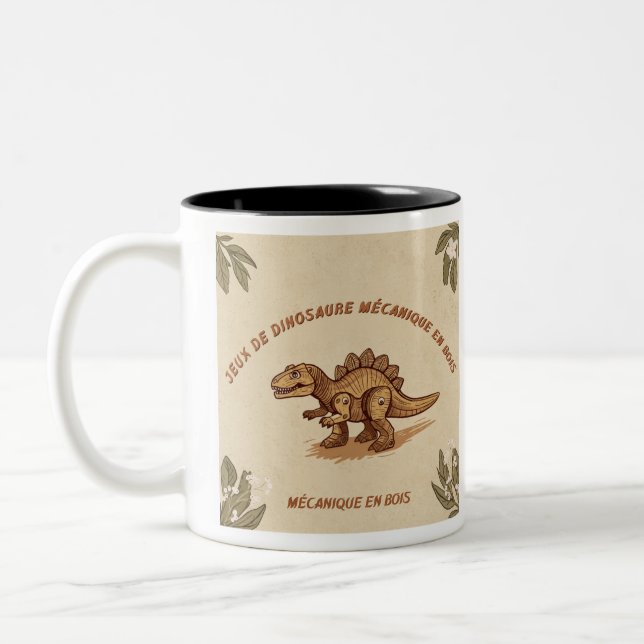 Kid's Mug with Adorable Dinosaur Design (Left)