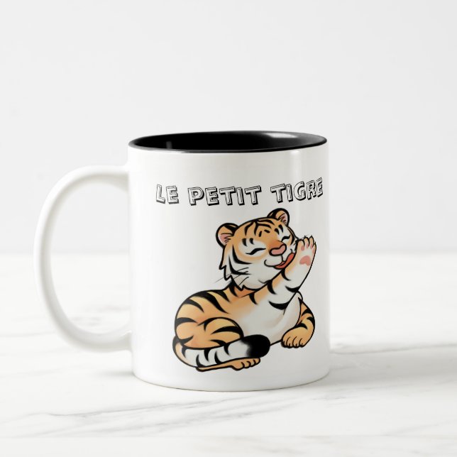 Kid's Mug with Adorable Kawaii Tiger (Left)
