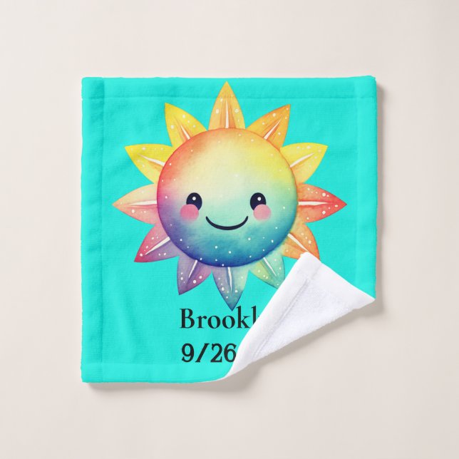 Kids Multi coloured sun   Wash Cloth (Wash Cloth)