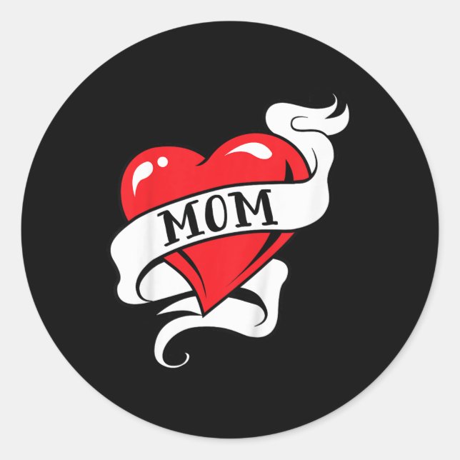 Kids Mum Heart Tattoo For Mothers Day Love Mum  Classic Round Sticker (Front)