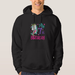 Kids My 7th Birthday Cute Unicorn Birthday Girl 7 Hoodie