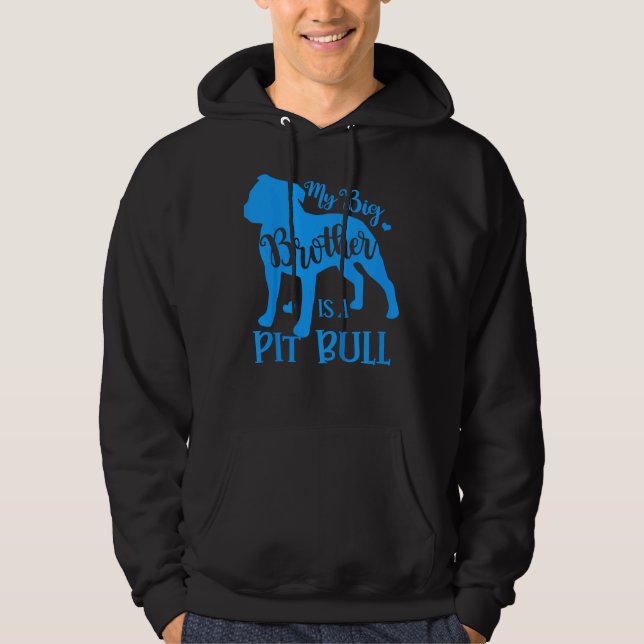 Kids My Big Cute Brother Is A Pitbull For Girl Boy Hoodie (Front)