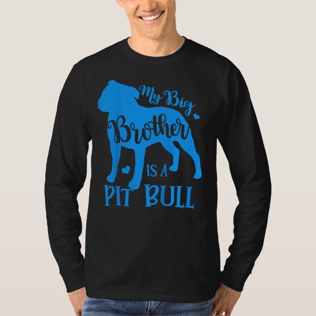 Kids My Big Cute Brother Is A Pitbull For Girl Boy T-Shirt (Front)