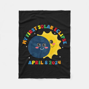 Kids My First Total Solar Eclipse April 8th Toddle Fleece Blanket