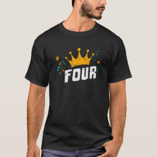 Kids My Fourth Birthday With Crown And I´m Four Ye T-Shirt