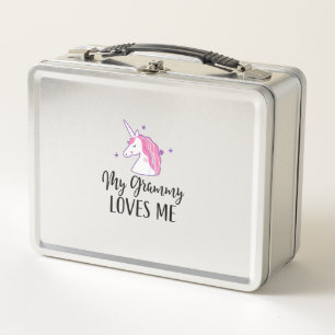 Kids My Grammy Loves Me Unicorn Grandchild T-Shirt Metal Lunch Box