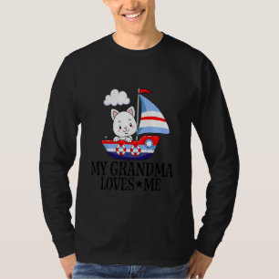 Kids My Grandma Loves Me Grandson Sailboat T-Shirt