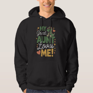 Kids My Great Aunt Loves Me Dinosaur Nephew Hoodie