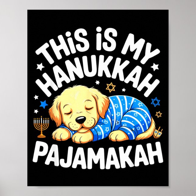 Kids My Hanukkah Pajamas Pajamakah Puppy Hanukkah  Poster (Front)