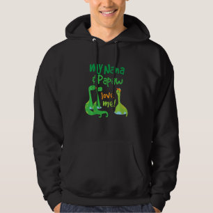 Kids My Nana And Papaw Love Me Grandchild Dinosaur Hoodie