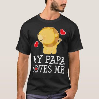 Kids My Papa Loves Me Lion Grandson T-Shirt