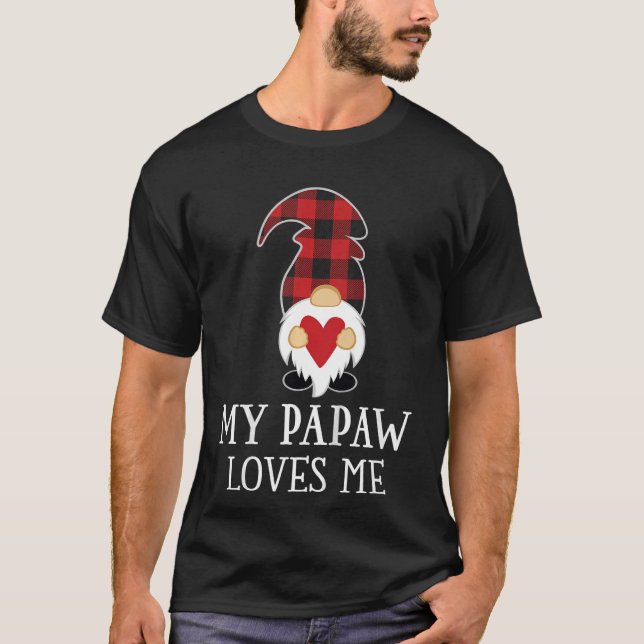 Kids My Papaw Loves Me Grandchild Gnome T-Shirt (Front)