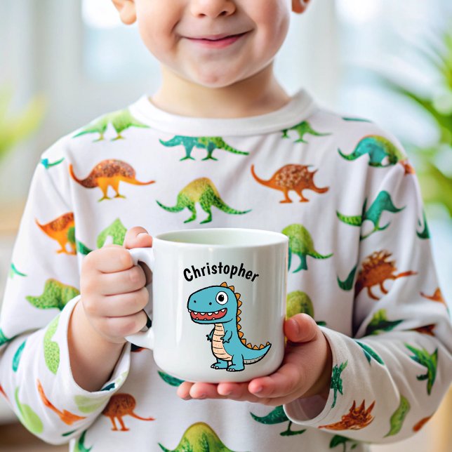 Kids Name Funny Dinosaur  Coffee Mug (Creator Uploaded)