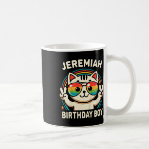Kids Name Jeremiah Birthday Boy Cat Coffee Mug