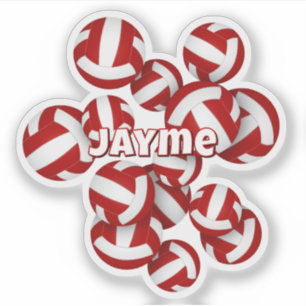 kids name red team colours volleyballs
