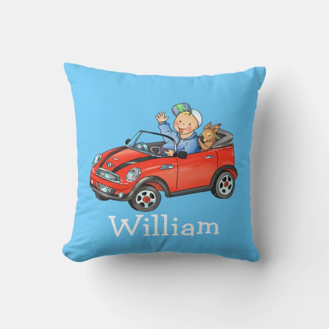 kids name Toy Car - Customised pillow (Front)