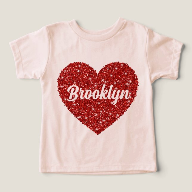 Kid's Name Valentine's Day Red Heart  (Design Front)
