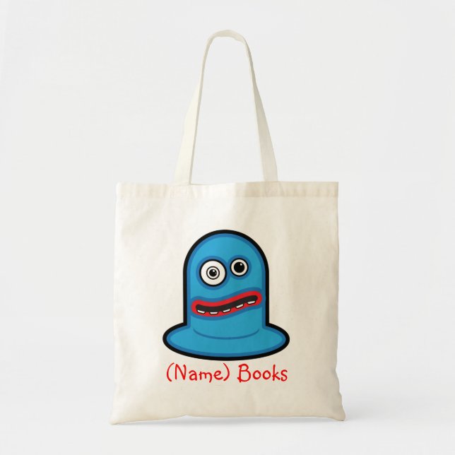 Kids named id blue monster book tote bag (Front)