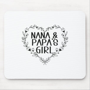 Kids Nana & Papas Girl Floral Heart To Grandda Mouse Pad