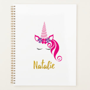 Kids Natalie Unicorn Shirt Girls Personalised Name Planner