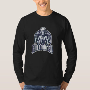 Kids Navy Blue Boys Halloween Workout Devil Hallo T-Shirt