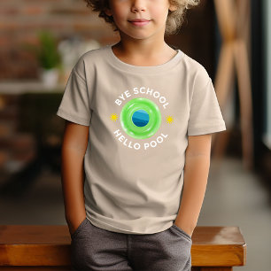 Kids Neon Lime Green Pool Fun Summer Time T-Shirt