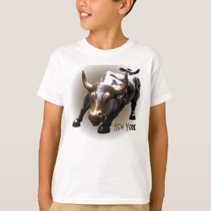 Kid's New York Shirt Bull Statue NY Souvenir Shirt