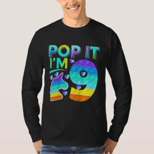 Kids Nine Pop It I'm 9 Cute Unicorn Birthday Fidge T-Shirt