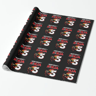 Kids Ninja Birthday Party Gift - 5 Year Old Wrapping Paper