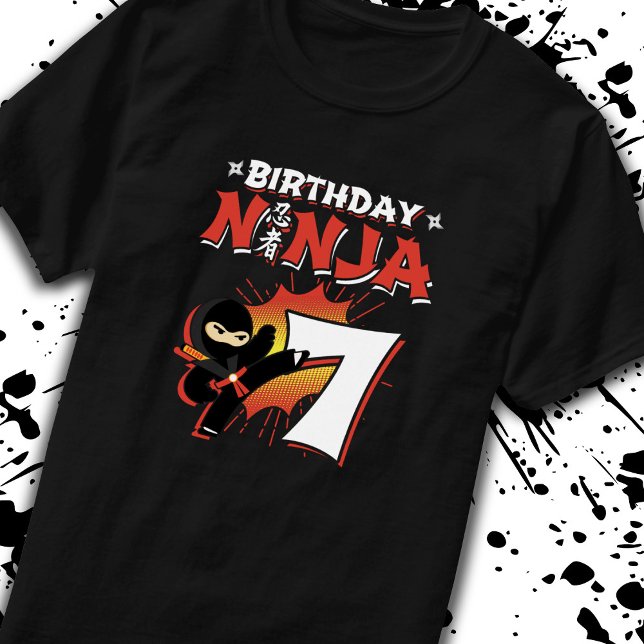 Kids Ninja Birthday Party Gift - 7 Year Old T-Shirt (Creator Uploaded)
