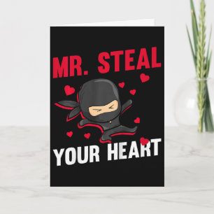 Kids Ninja Mr Steal Your Heart Toddler Boy Valenti Card