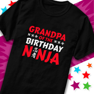 Kids Ninja Party Karate Grandpa of Birthday Ninja T-Shirt